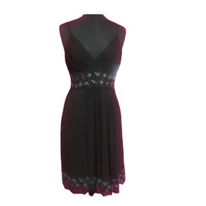 Beaded Chiffon V-Neck Dress D' Albert